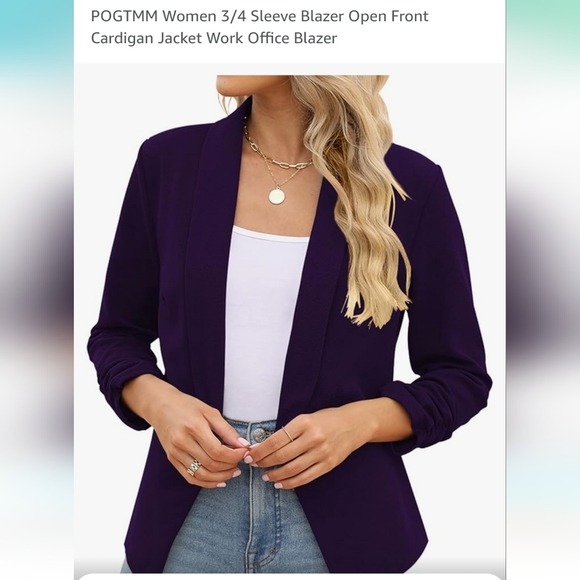 Amazon Jackets & Blazers - POGTMM Plum Purple Blazer Women's Size Medium